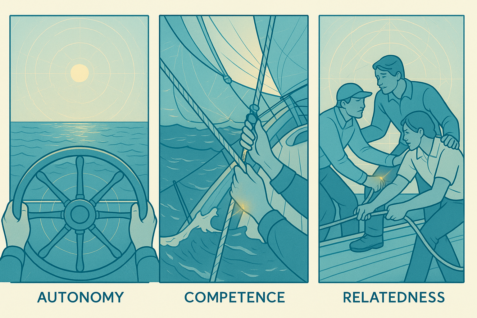 self determination theory - autonomy, competence, relatedness
